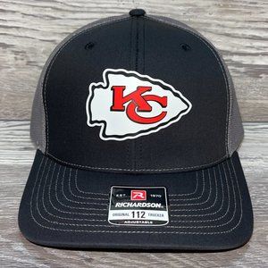 Kansas City Chiefs 3D Patch Snapback Trucker Hat- Black/ Charcoal